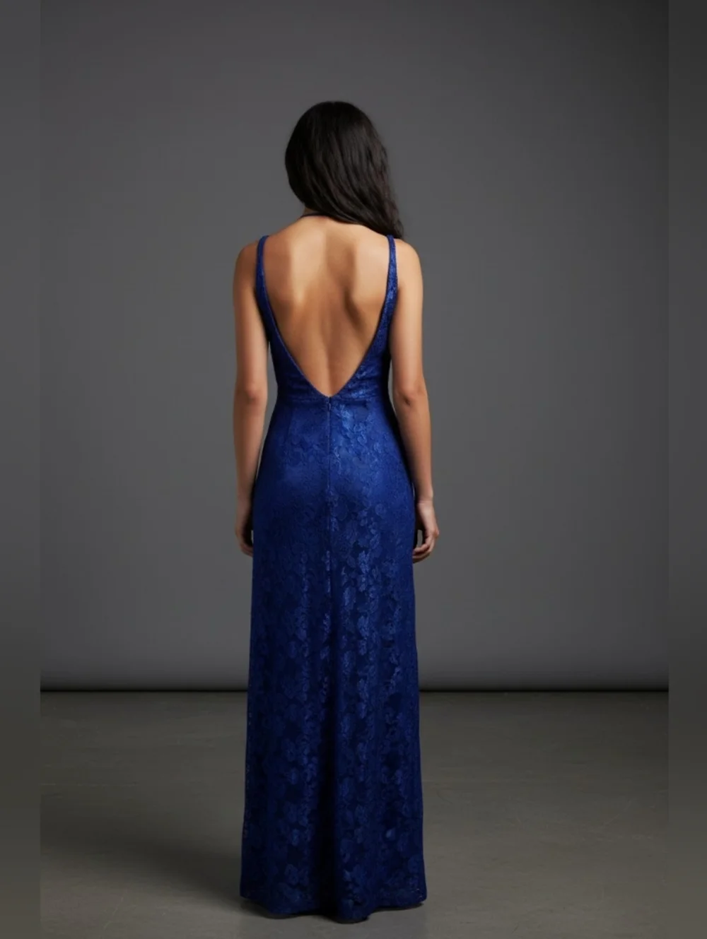 ❤️ B. Darlin Vibrant Blue Long Pencil Dress Size 9 - Picture 2 of 6